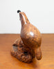 Sweet Carved Wood Quail on Burl, Signed by the Artist
