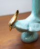 Gorgeous Sculptural 1950s Ceramic Birds in Turquoise and Gold