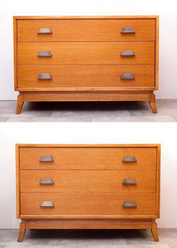 Hard to Find Matching Pair of Mid Century Oak Dressers, Refinished