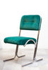 Luxe Mid Century Chrome Chairs w/ New Velvet Upholstery