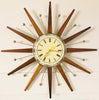 Mid Century Starburst Clock w/ Ivory Face