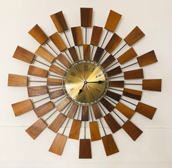 Massive Mid Century Starburst Clock by Westclox