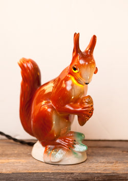 Adorable Vintage Porcelain Squirrel Perfume Lamp