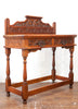 Incredibly Beautiful Antique Carved Tiger Oak Console Table