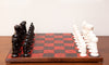 Fabulous Vintage Chess Set w/ Lino Board and Duncan Ceramics Pieces