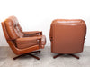 Rare Pair of Mid Century Leather Lounge Chairs, Designed by Fred Lowen