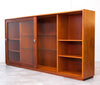 Super Functional Long & Narrow Mid Century Teak Cabinet, Bar/Storage