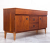 Beauty Mid Century Walnut & Elm Compact Credenza, Refinished