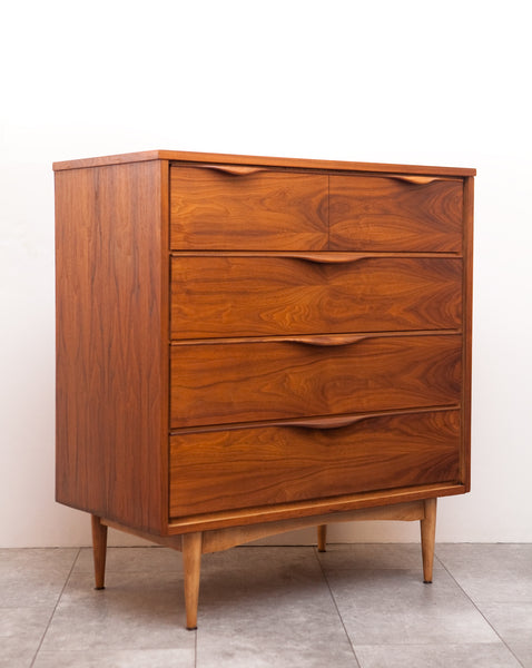 Gorgeous Mid Century Walnut Tall Dresser, Completely Refinished