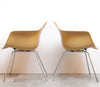 Rare PAIR of Vintage Eames DAX Fibreglass Chairs in Ochre Light