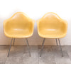 Rare PAIR of Vintage Eames DAX Fibreglass Chairs in Ochre Light