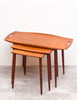 Fab Set of Teak Nesting Tables, Made in Denmark, Refinished