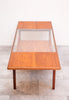 Gorgeous Mid Century Teak Coffee Table w/ Clever Glass Insert