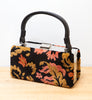 Cute 1950s Tapestry Carpet Bag w/ Leather Handle