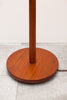 Beautiful Sculptural Solid Teak Floor Lamp w/ New Burlap Shade