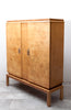 Gorgeous 1940s Olive Burl & Zebrawood Cabinet, Narrow & Tall, Refinished