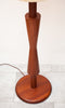 Beautiful Solid Teak Hourglass-Shaped Floor Lamp w/ Original String Shade