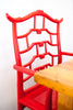 SALE! Gorgeous 1970s "Pagoda" Dining Chairs, Freshly Repainted in Coral Red