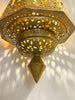 Spectacular Vintage Extra Large Middle Eastern Brass Lamp w/ Glass Panels