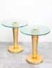 SALE! Gorgeous 1980s Gold Leaf & Crackle Glass Side Tables