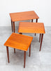 Mid Century Danish Teak Nesting Tables, Set of 3, Refinished