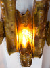 Unique Torch Cut Brass 1970s Wall Sconce Light