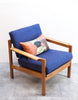 Mid Century Bruksbo Norway Lounge Chair, Refinished, New Upholstery