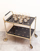 Fabulous Petite Mid Century Bar Cart with Funky Glass Design