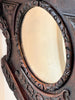 Gorgeous Late 1800s Solid Oak Figural Mirror, Made in England