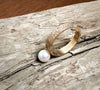 Beautiful 10K Gold and Pearl Ring in Brutalist Style