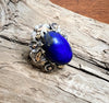 Gorgeous Antique Lapis Lazuli Ring in Sterling Silver and 18K Gold
