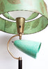 Gorgeous Mid Century Turquoise Green Floor Lamp, w/ Metallic Gold Details