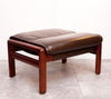 Beautiful Vintage High Back Leather Lounger w/ Ottoman