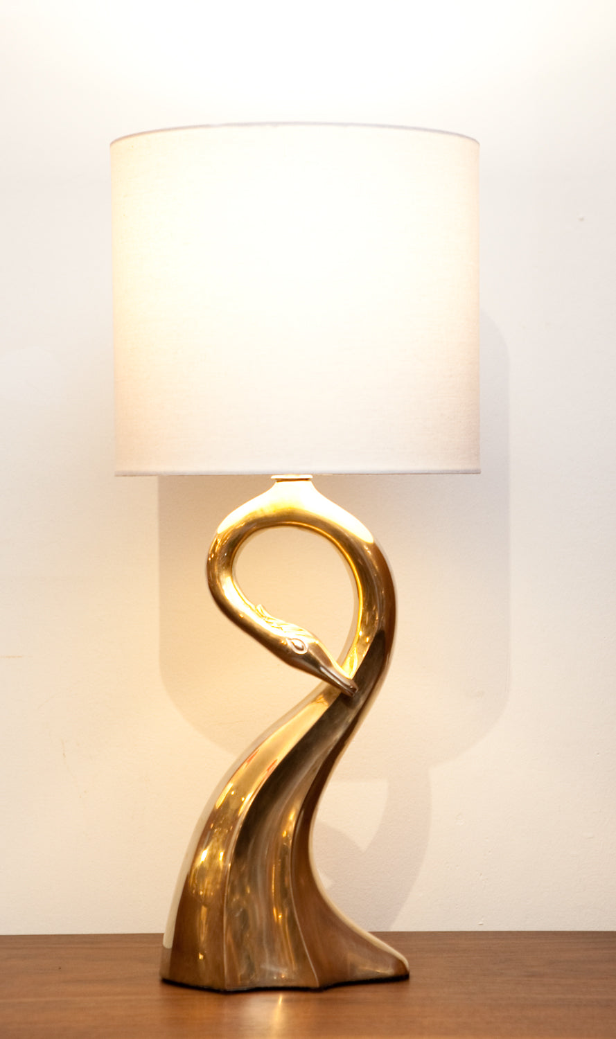 Charming Vintage Brass Swan Lamp, Petite Table Size – The Fab Pad