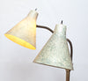 Super Fun Double Gooseneck Mid Century Floor Lamp w/ Fibreglass Shades