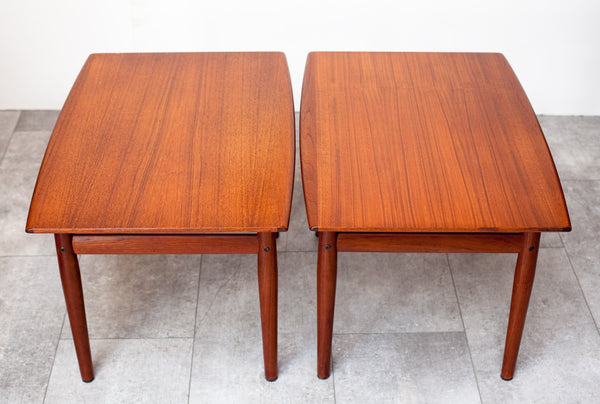 Beautiful Matching Pair of Mid Century Teak Side Tables by Grete Jalk