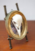 Beautiful Crow Skull Mounted on Vintage Italy Mini Gilded Frame w/ Renaissance Print
