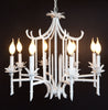 Amazing 1960s Chinoiserie Faux Bamboo Iron Chandelier