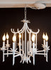 Amazing 1960s Chinoiserie Faux Bamboo Iron Chandelier