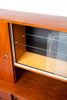 SALE! Unique Refinished Mid Century Teak Bar Cabinet, Fab Details & Atomic Design