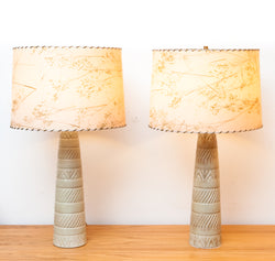 Rare Pair of Lotte Bostlund Lamps w/ Beautiful Fibreglass Shades