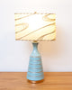 Sweet 1950s Turquoise and Gold Ceramic Lamp w/ Fibreglass Shade