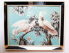 Exceptional Vintage Turner Art of Cockatoos in Mirrored Frame