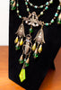 Stunning 1920s Czech Uranium Glass Egyptian Revival Necklace