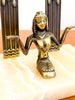 1920s Egyptian Revival Cast Metal and Alabaster Bookends
