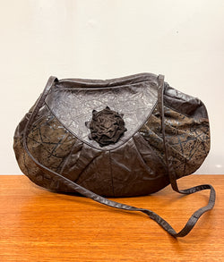 Awesome 1980s Leather & Suede Bag by Mimo Sacs