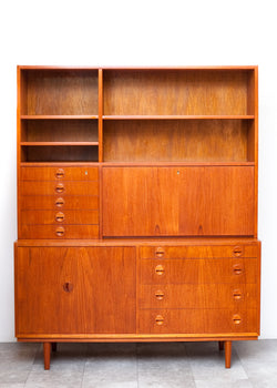 Fabulous 1950s Danish Teak Cabinet Combo, the Perfect All-In-One-Solution
