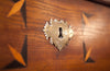 Gorgeous 18th Century Oak Chest w/ Original Brass Hardware & Compass Inlay