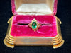 Lovely Art Deco 10kt Gold Ring w/ Green Czech Glass Stone