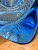 Absolutely Stunning Latticino Blue Glass Freeform Dish
